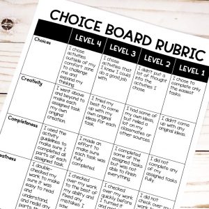 march-choice-board-rubric