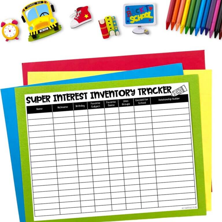 back to school interest inventory