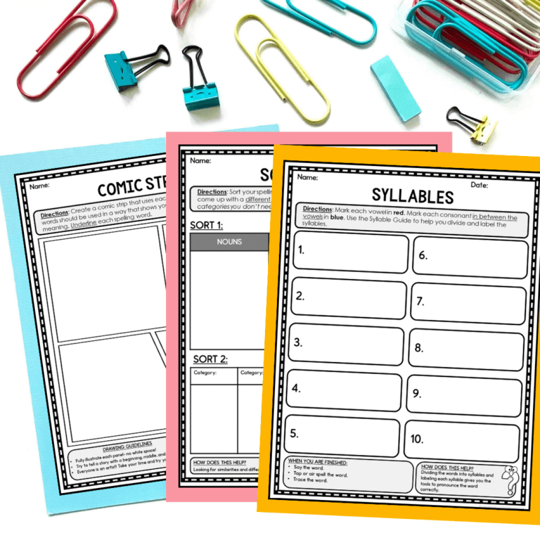 free spelling worksheets