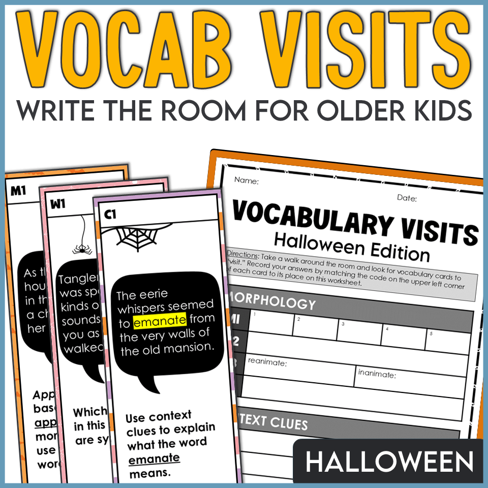 vocabulary building activities for halloween