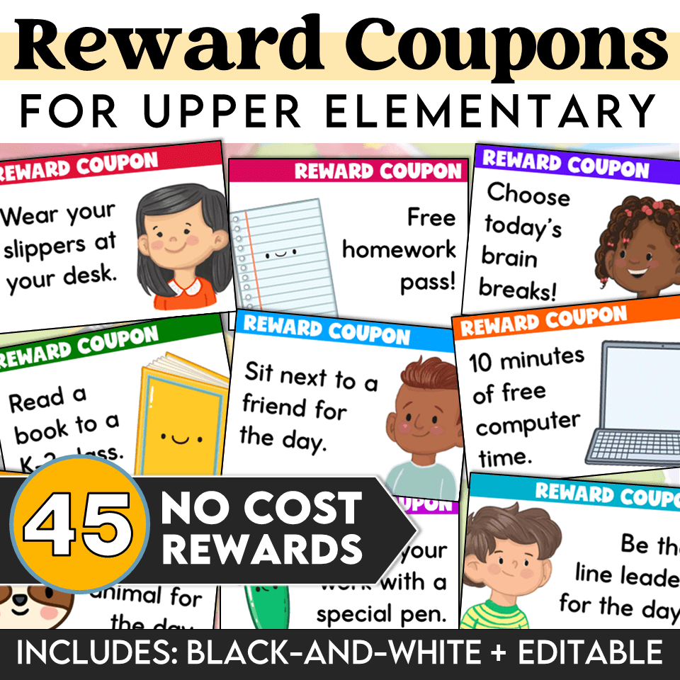 classroom reward coupons