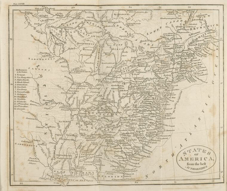 united states map from 1812