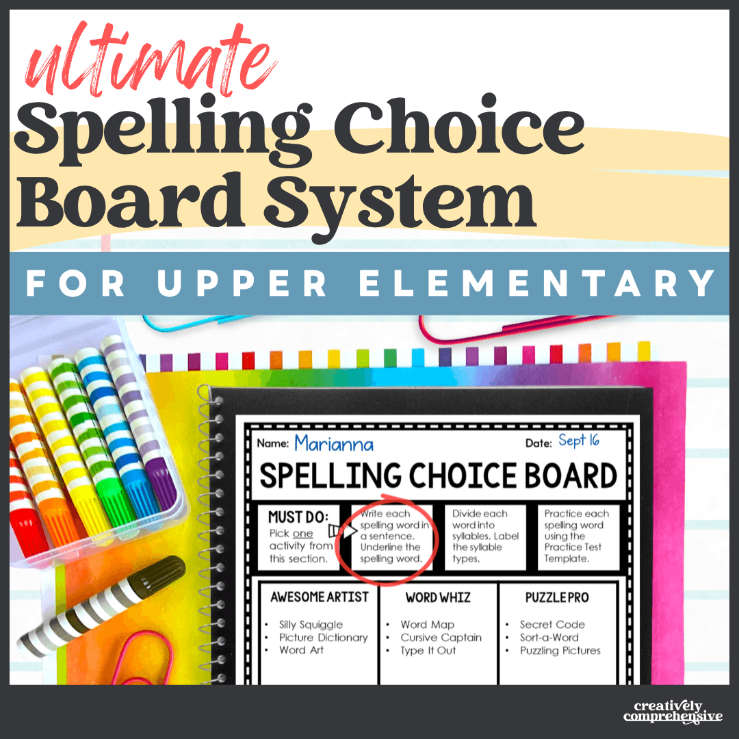 Spelling Choice Board System